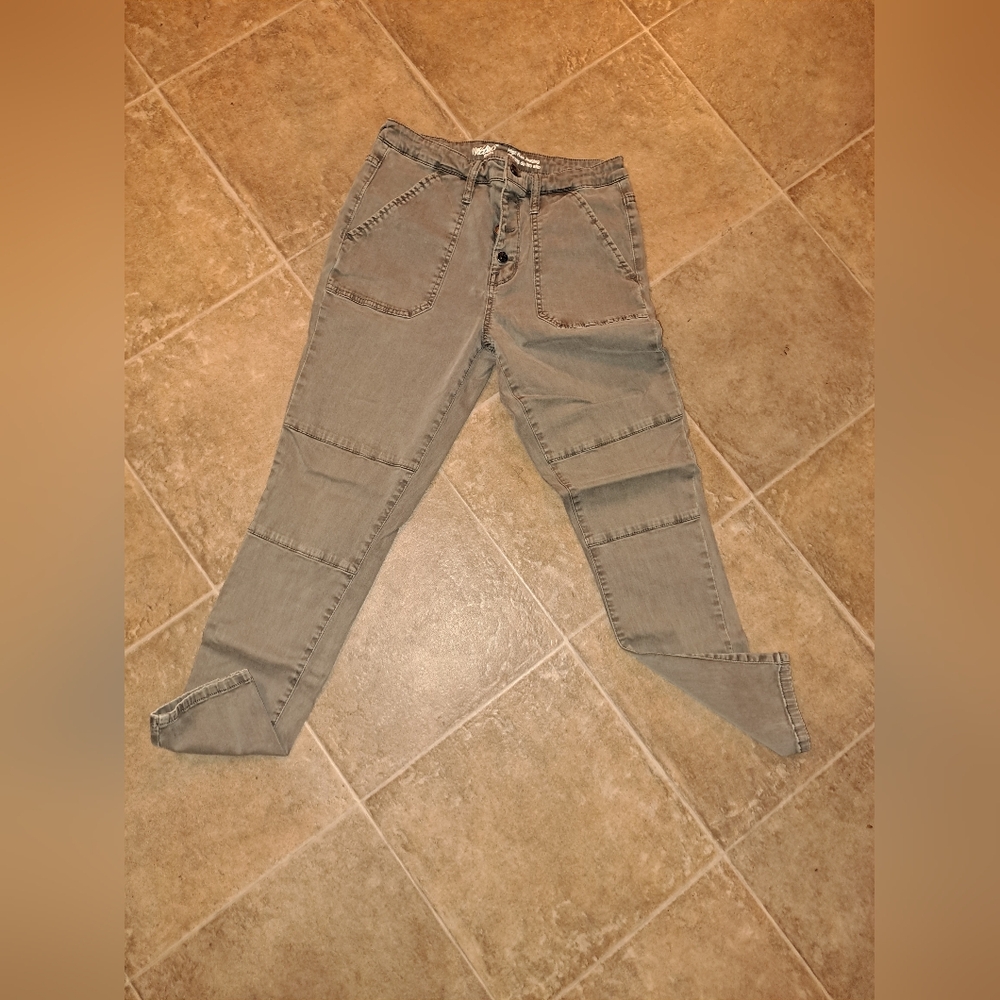 Gray Cargo Pants High Rise